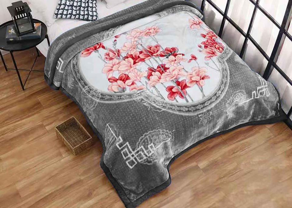 Luxurious Soft Blankets Grey-Embossed Heavy