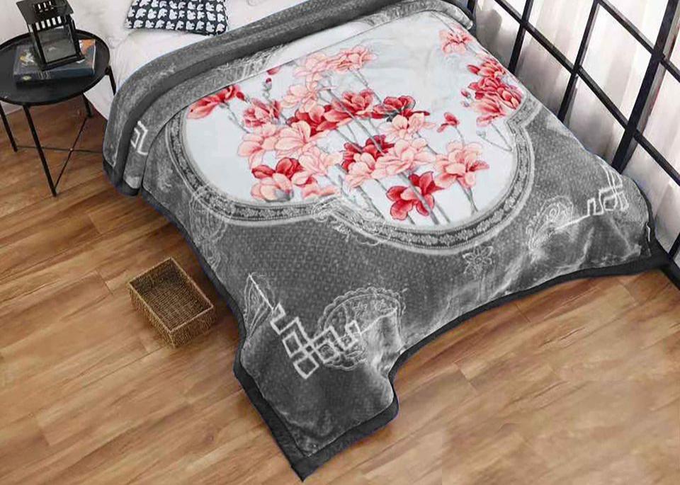 Luxurious Soft Blankets Grey-Embossed Heavy