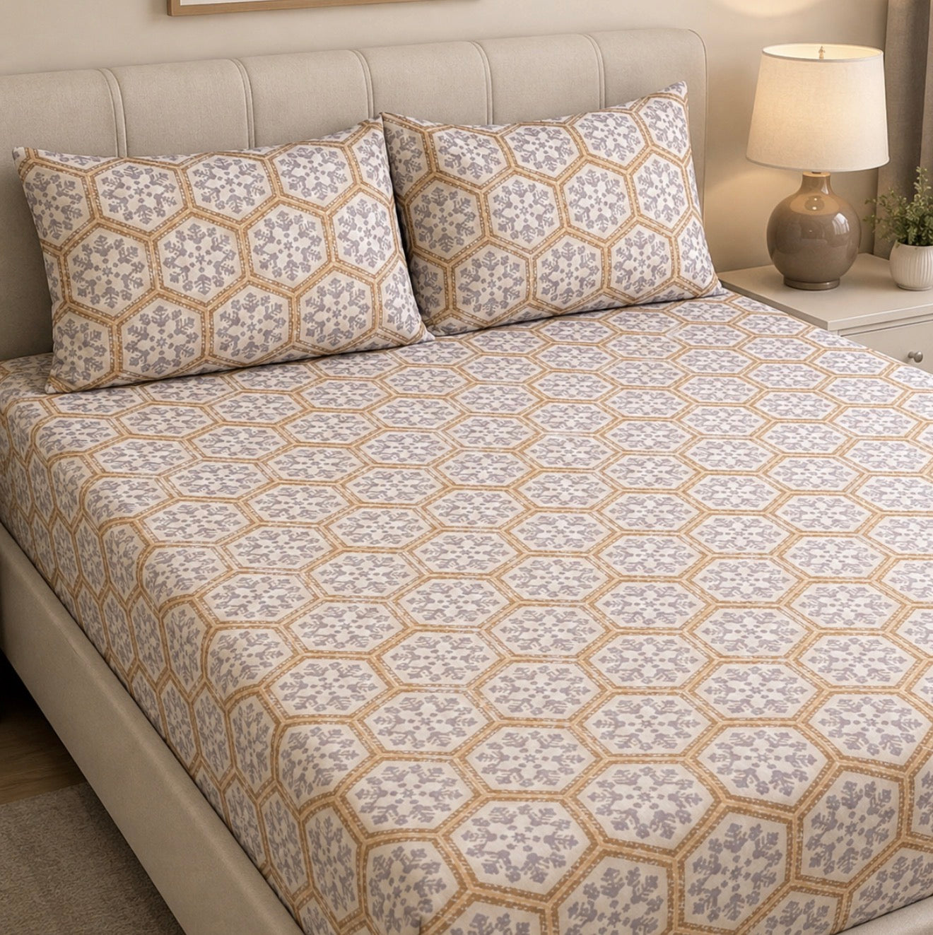 100% Soft Cotton Fitted Sheet Queen Size Colorful Deep Pocket Wrinkle Free Hypoallergenic Bedding Collection-Queen size Bed Sheet