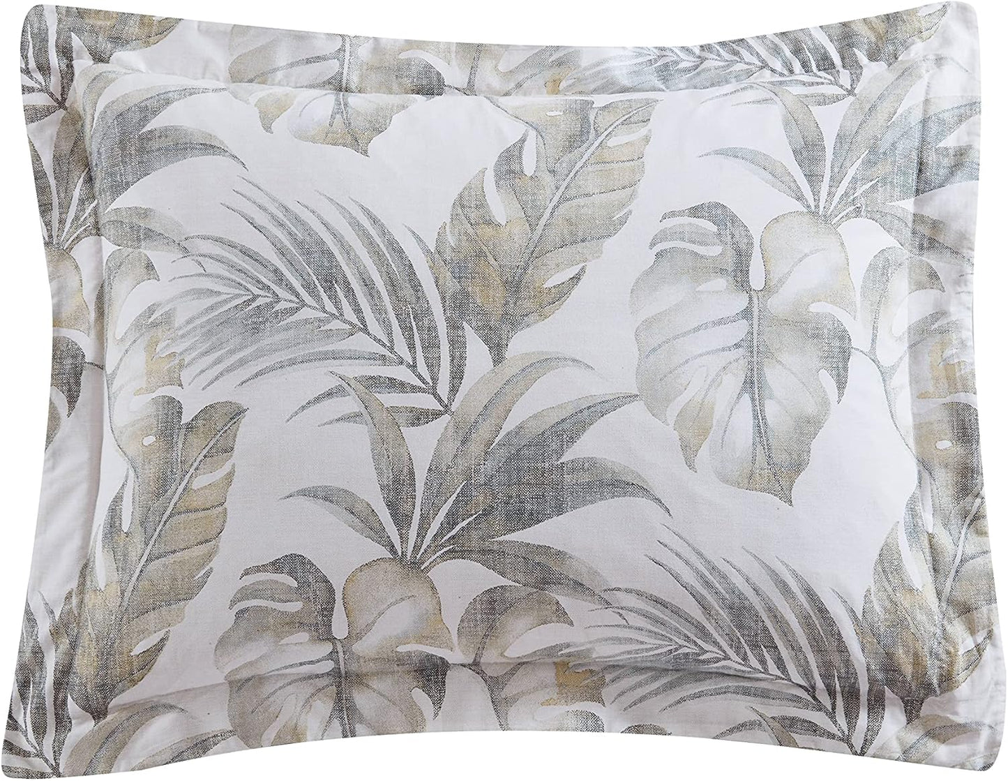 Tropical Leaf Comforter Set - 100% Cotton, Reversible, Ideal for All Seasons, King, Green