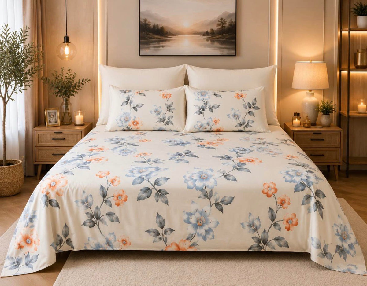 Luxurious 6 Pcs Bedsheet set-Hotel at your home