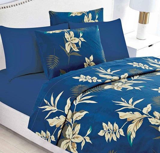 6 Pcs Bedsheet Set -Hotel At Your Home-Turquoise Blue