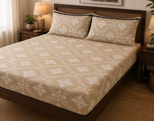 100% Soft Cotton Fitted Sheet Queen Size Colorful Deep Pocket Wrinkle Free Hypoallergenic Bedding Collection-Queen size Bed Sheet