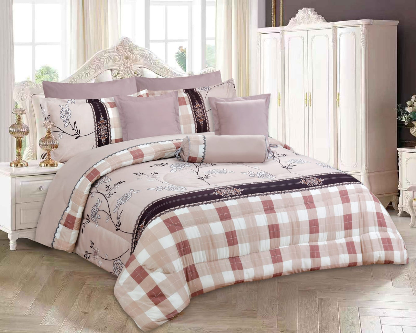 Comforter Set -Bed In a Bag-Light Pink