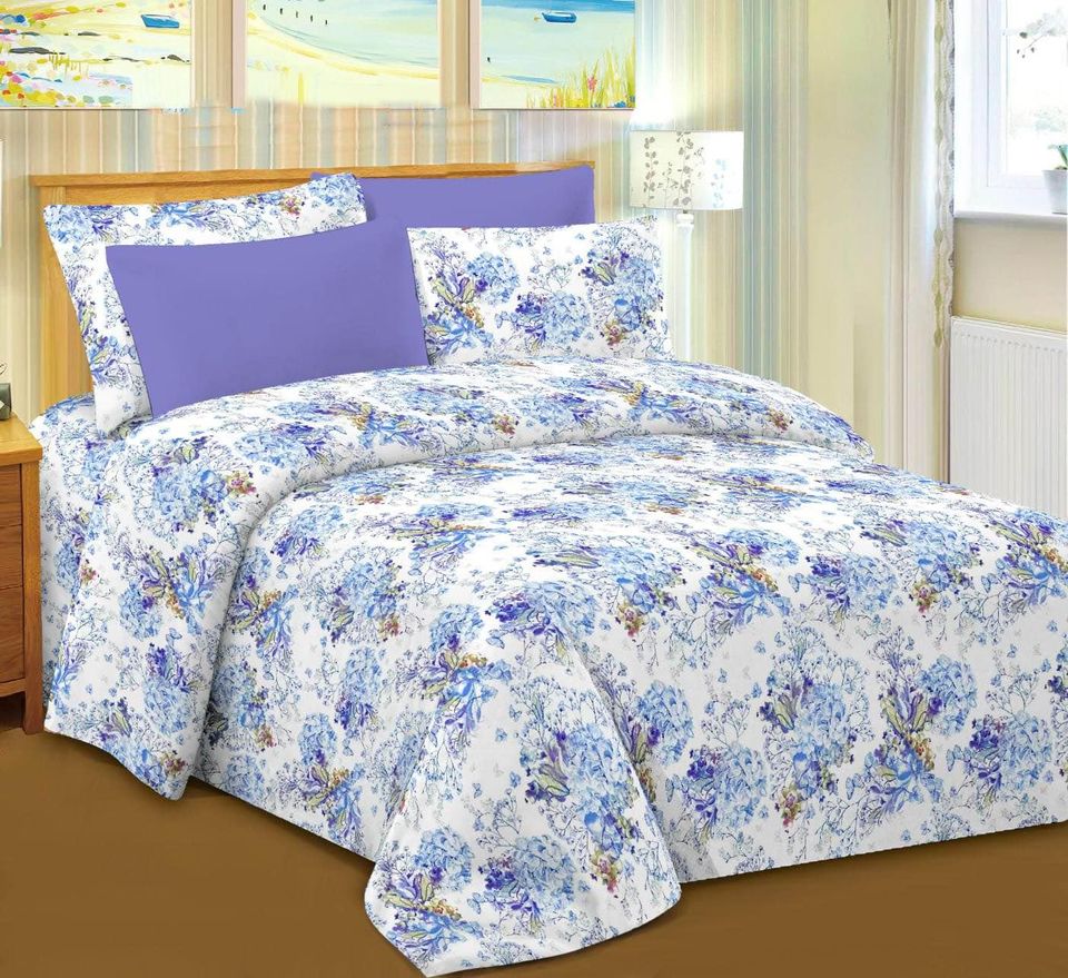6 Pieces Bedsheet Set -Floral Lavender