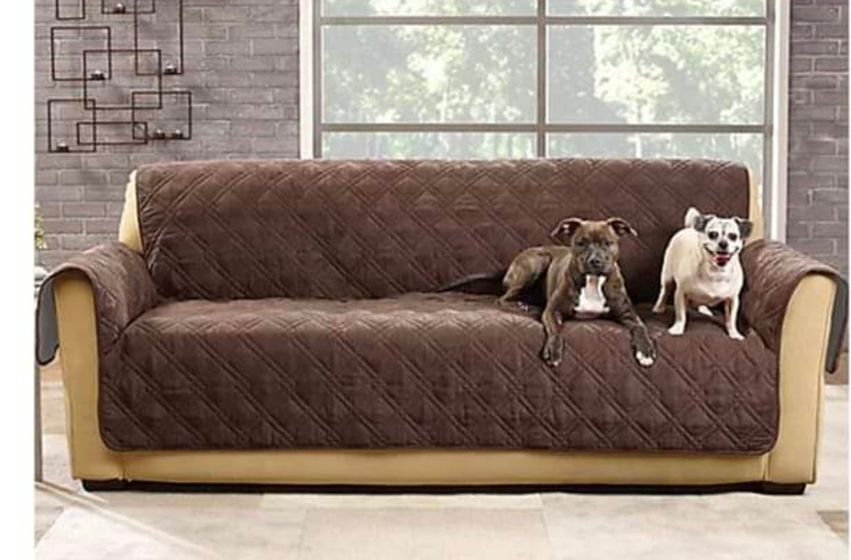 Quilted Sofa Covers-Brown/Beige