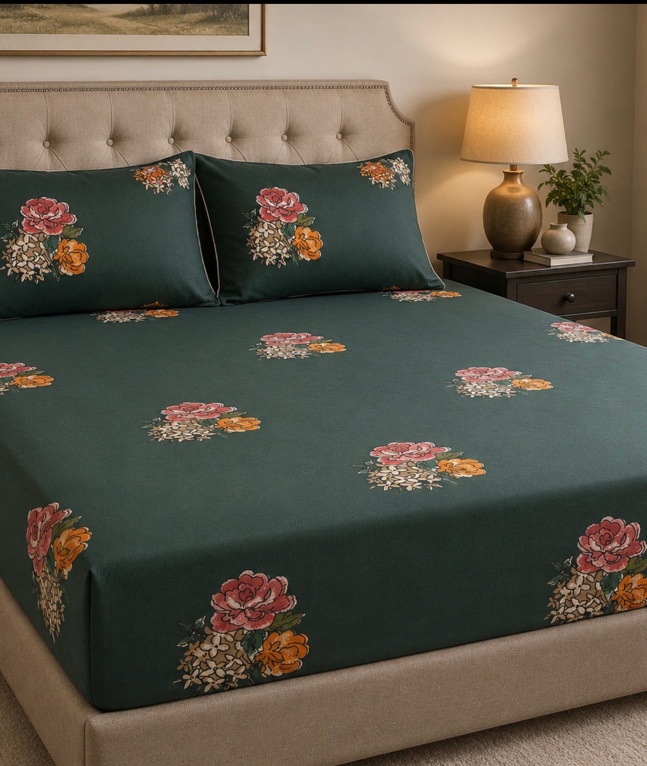 100% Soft Cotton Fitted Sheet Queen Size Colorful Striped Deep Pocket Wrinkle Free Hypoallergenic Bedding Collection-Queen size Bed Sheet