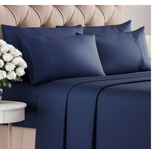 Egyptian cotton Bedsheet-Navy -King
