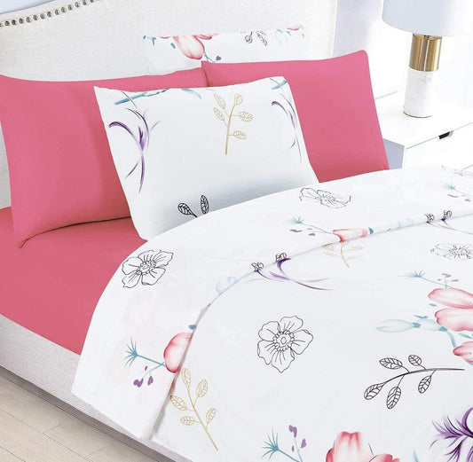 6 Pcs Bedsheet Set -Hotel At Your Home -Pink