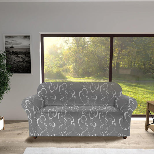 Printed Sofa Cover-Geometry Light Grey