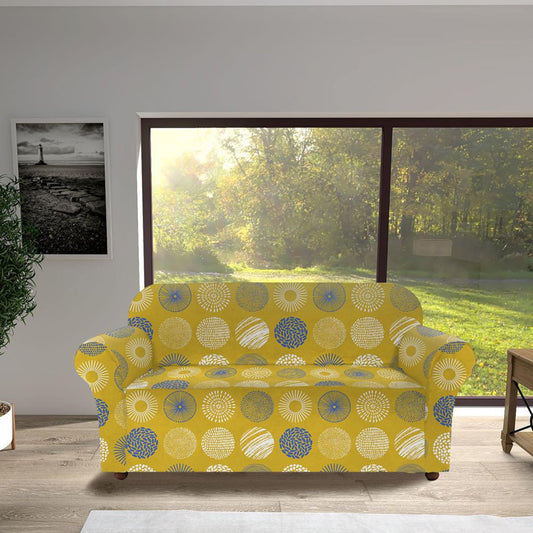 Printed Sofa covers- Yellow Geometry